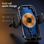 15W Wireless Car Charger Mount with Auto Clamp