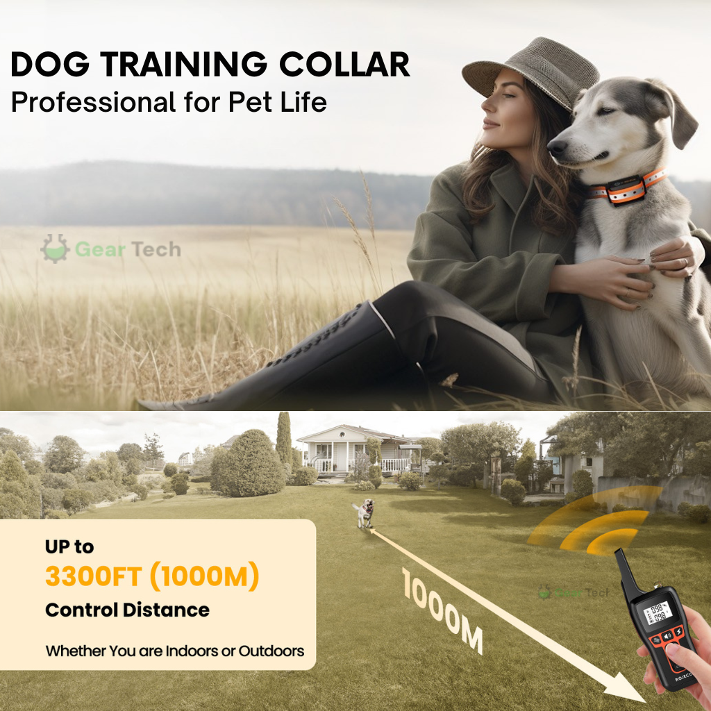 Rechargeable Dog Training Collar with Beep, Vibration & Static Modes