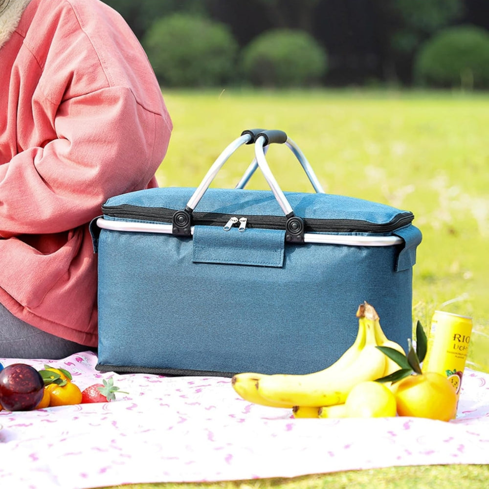 Collapsible Picnic Cooler Basket 18L Travel Food Storage