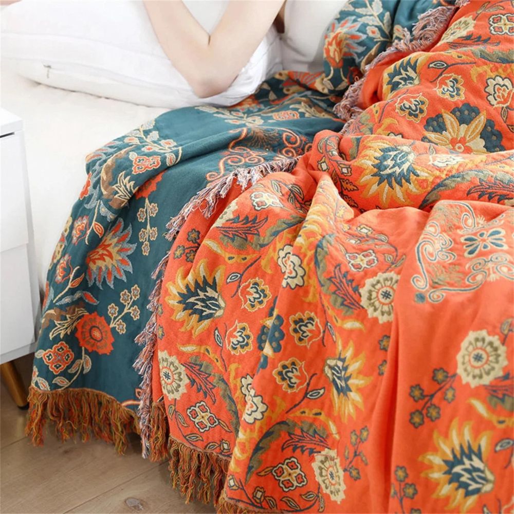 Vintage Inspired Reversible Blanket Cosy Home & Travel Essential