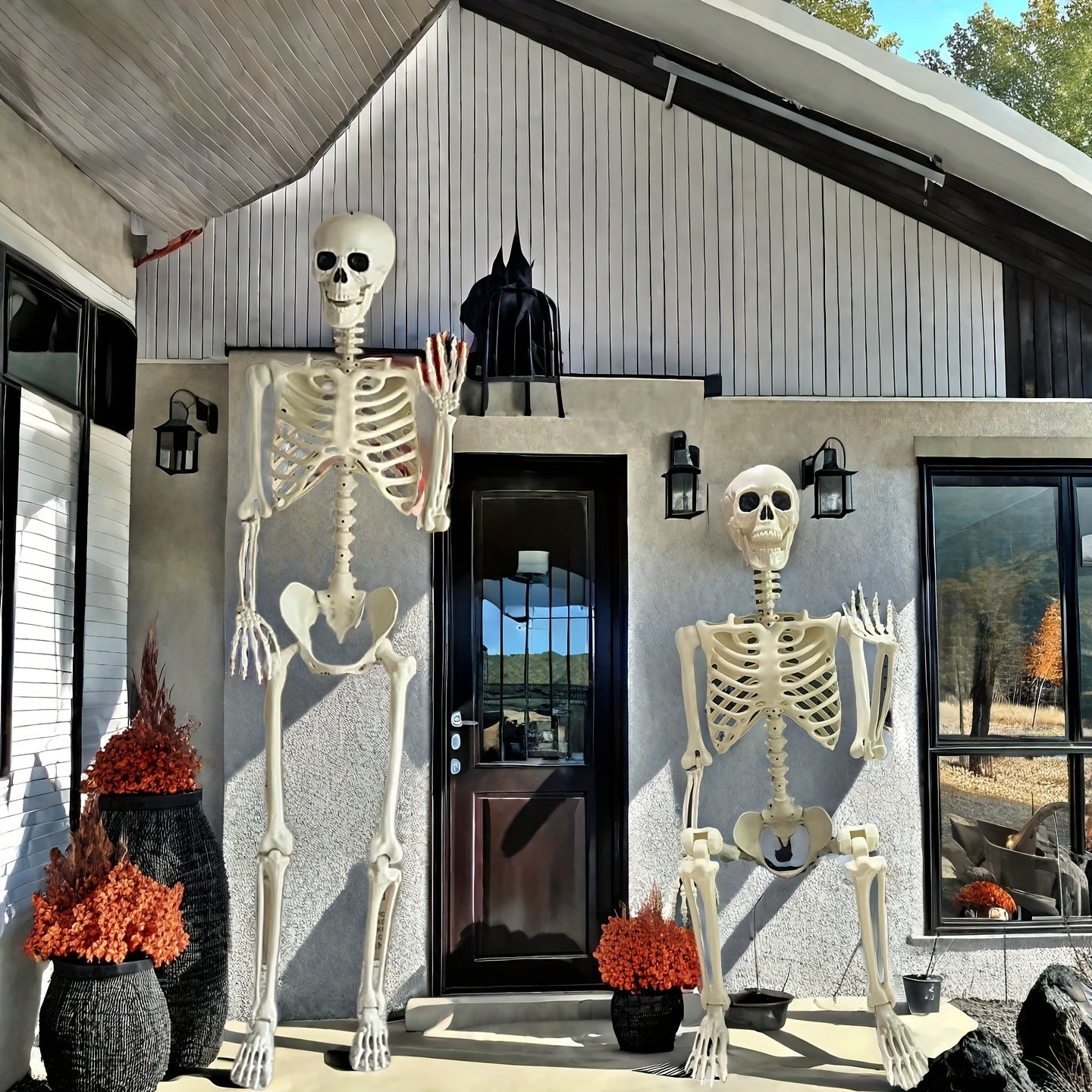 Giant 5.5 Ft Outdoor Skeleton Decoration Posable Spooky Display