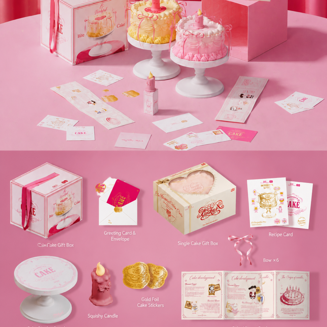 Soft Squishy Birthday Cake Toy Cute Kawaii Cake Gift Box Set