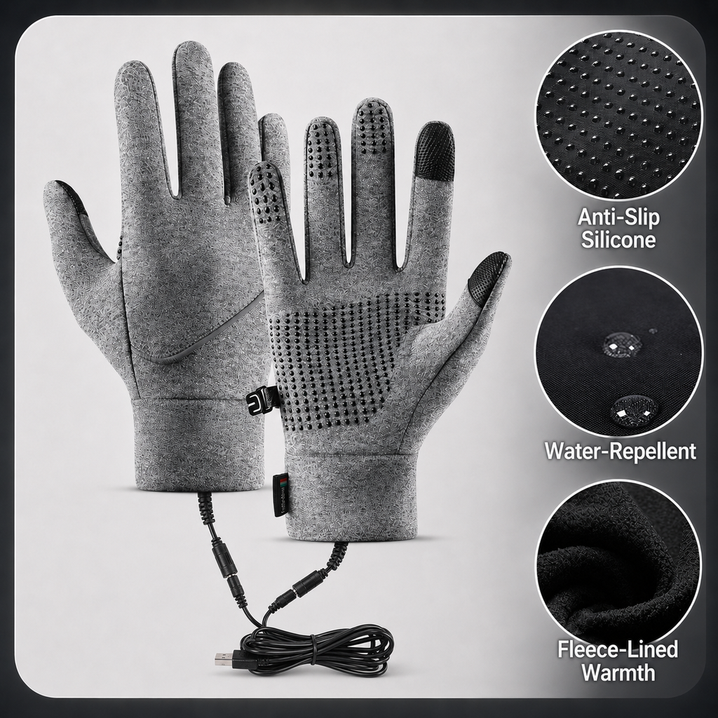 USB Heated Winter Gloves for Cycling and Outdoor Use
