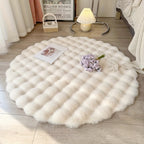 Round Fluffy Rug Soft Plush Circle Area Carpet Bedroom Decor