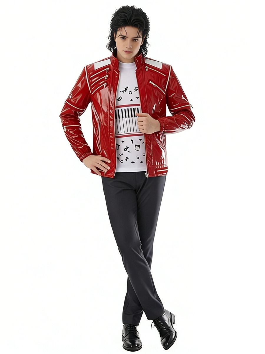 Men 3 Piece 80s Pop Star Costume - Image 2