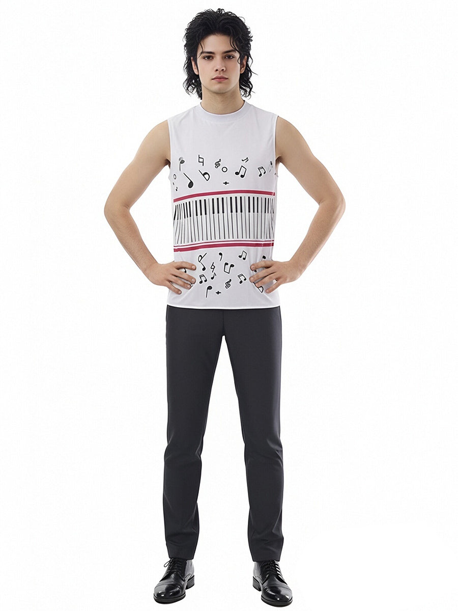 Men 3 Piece 80s Pop Star Costume - Image 5