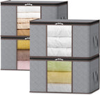Foldable Clothes Storage Boxes Clear Window Organiser with Handles