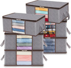 Foldable Clothes Storage Boxes Clear Window Organiser with Handles
