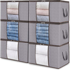 Foldable Clothes Storage Boxes Clear Window Organiser with Handles