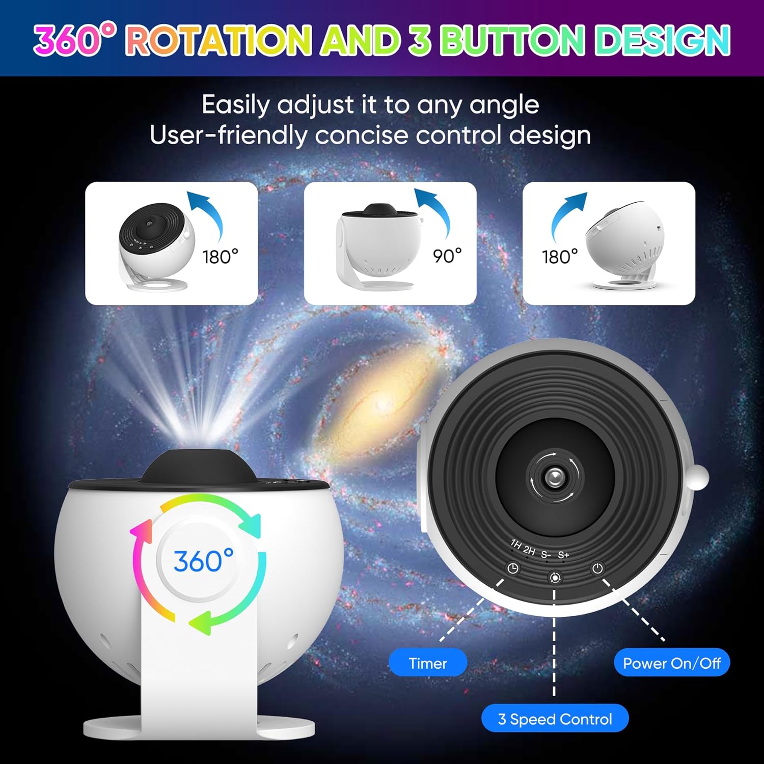 Immersive Starry Sky Projector HD Rotating Light Show
