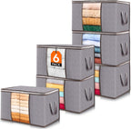 Foldable Clothes Storage Boxes Clear Window Organiser with Handles