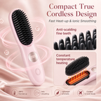 Cordless Hair Straightener Brush with LED Display