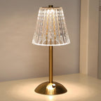 Golden Crystal Glass Table Lamp in Decorative Design with Sparkling Shade