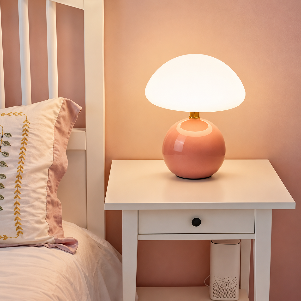 Mushroom Table Lamp with Ceramic Base