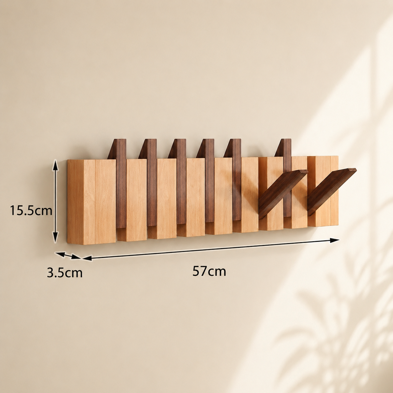 Wooden Space-Saving Wall-Mounted Piano Hanger Rack