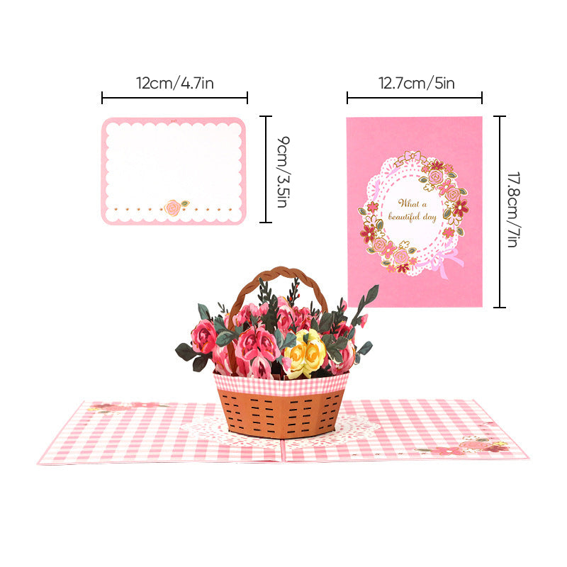 Mother’s Day 3D Floral Pop‑Up Card Elegant Gift for Mum