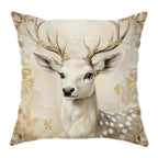 Golden Velvet Christmas Cushion Cover Festive Santa & Deer Design
