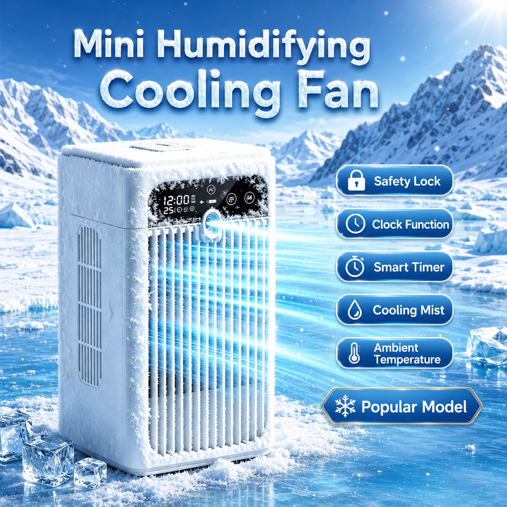 Portable Mist Cooling Fan Mini Desktop Air Cooler with 370mL Water Tank