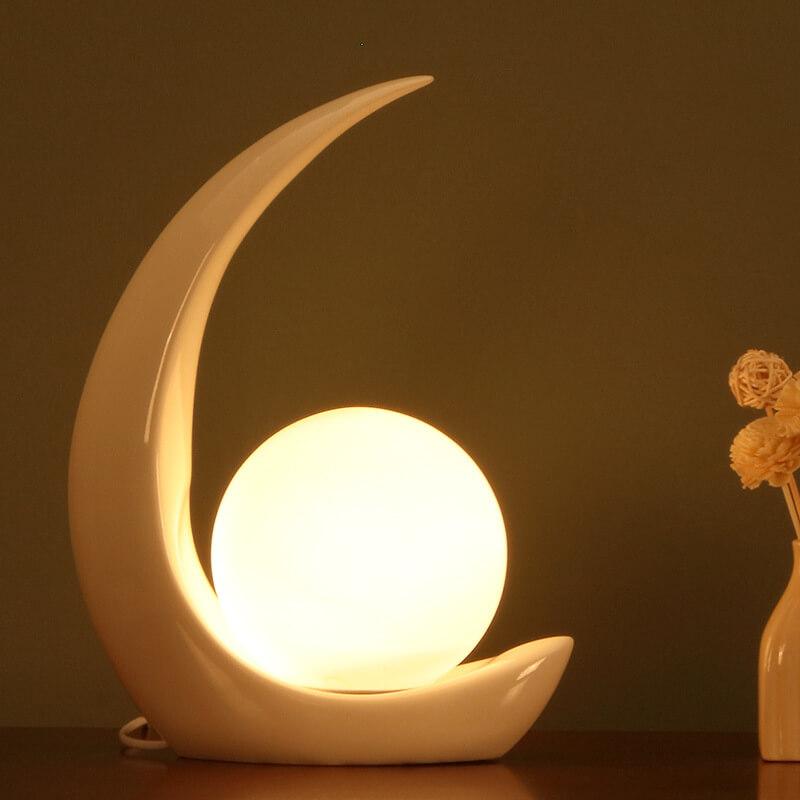 Creative Crescent Night Resin 1-Light Table Lamps - Image 3