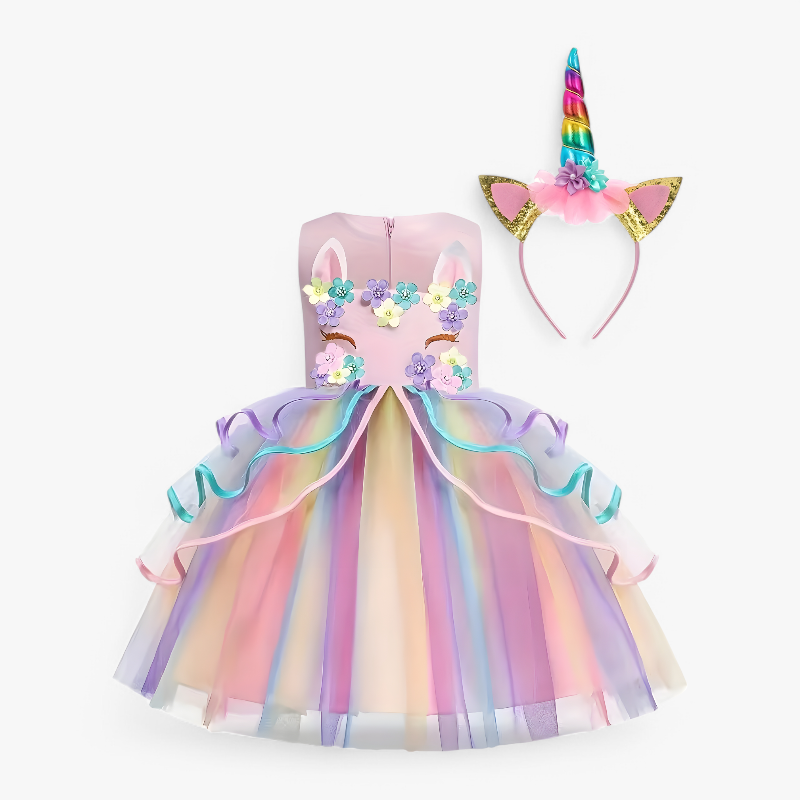 Girls Tulle Unicorn Princess Dress