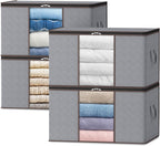 Foldable Clothes Storage Boxes Clear Window Organiser with Handles