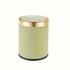 Luxury Bathroom Trash Can Oval Press Top Waste Bin Gold Lid - Image 7