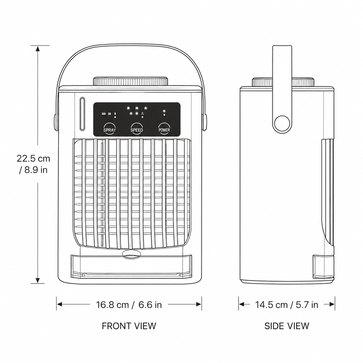 Portable Air Cooler USB Desk Fan Mist Humidifier Personal Bladeless