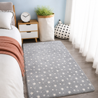 Magical Glow in the Dark Kids Rug with Moon and Star Design