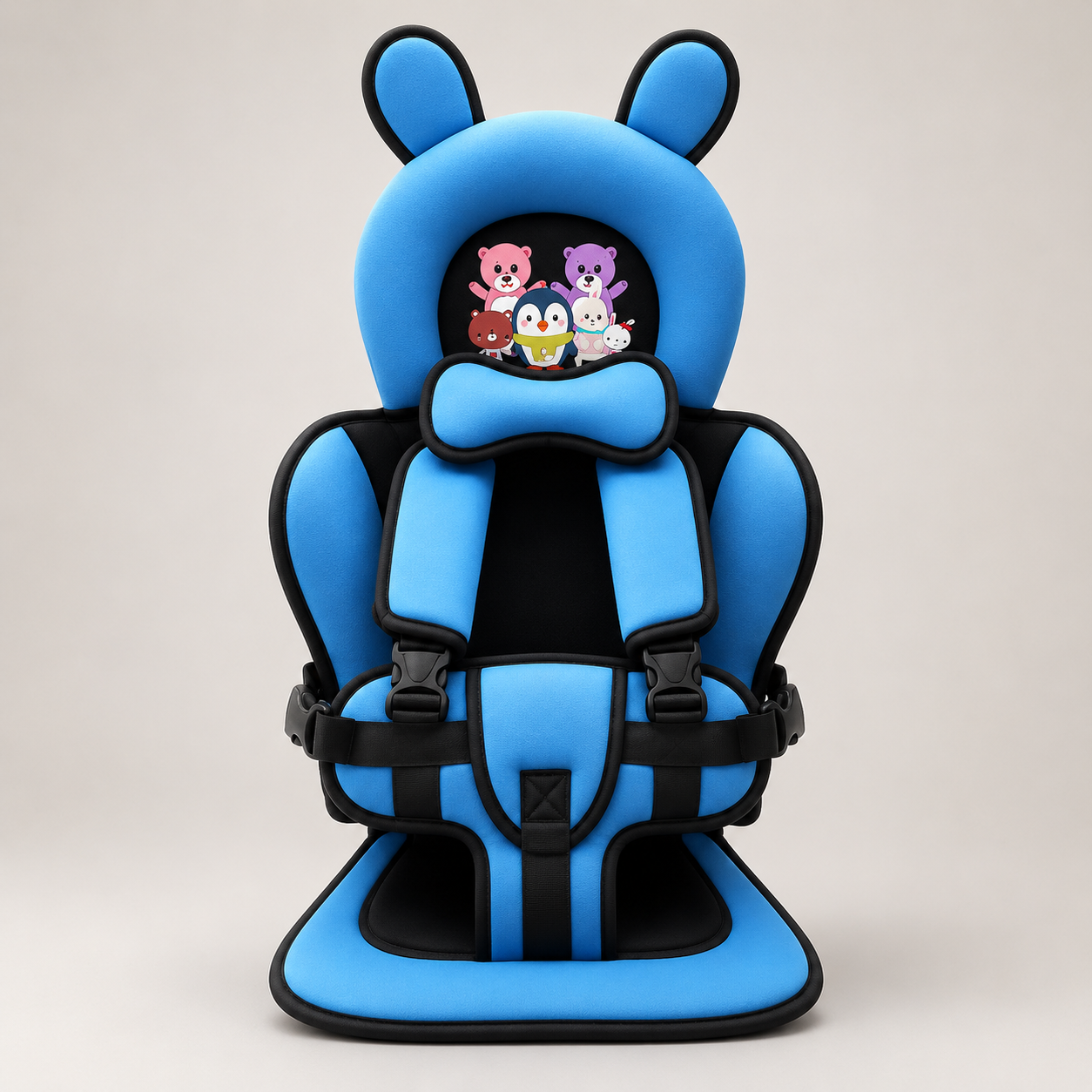 Children Car Seat Head Support Pillow with Bear Design