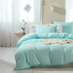 Anna Quilt Cover Set Nordic Pompom Trim