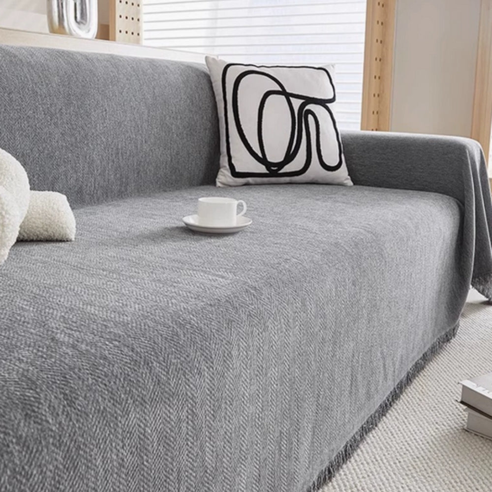 Minimalist Couch Cover with Tassel Detail