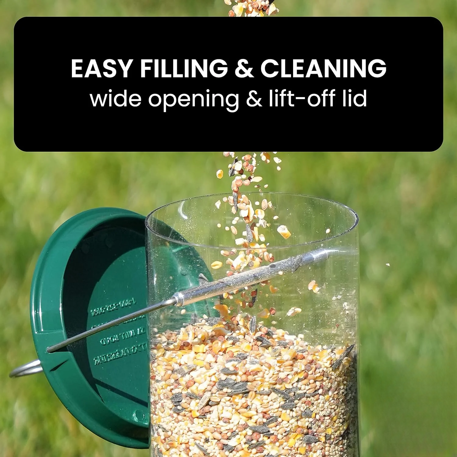 Anti Squirrel Bird Feeder Hanging Garden Feeder with Spinning Perch