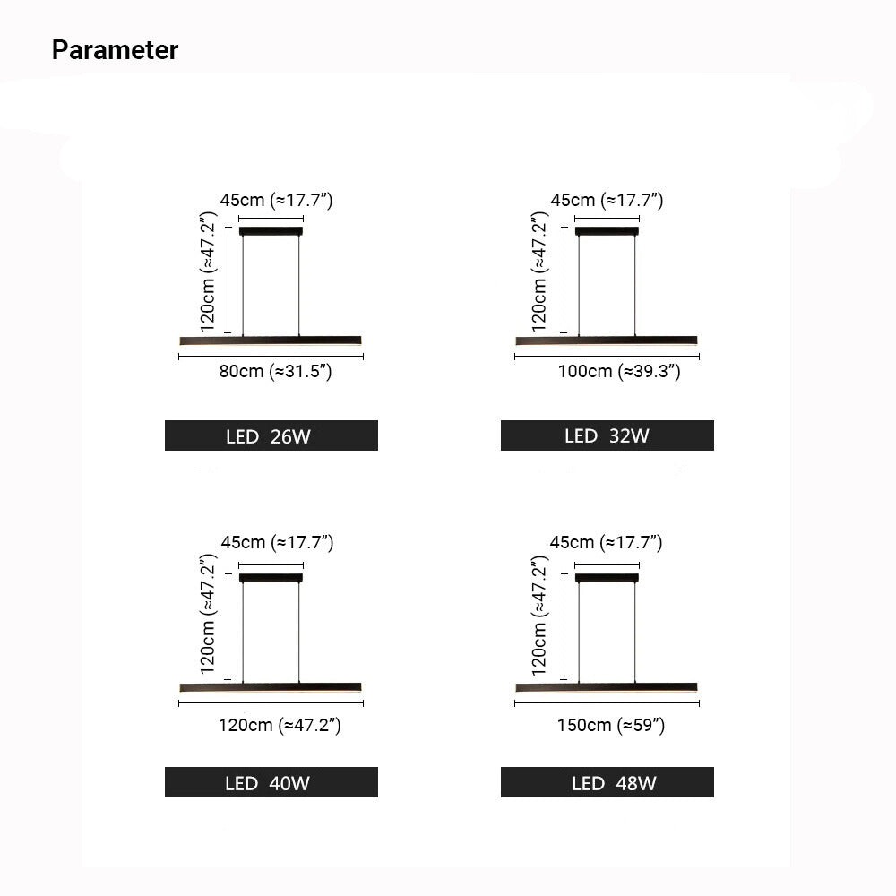 Slim Linear Pendant Light Contemporary LED Hanging Light