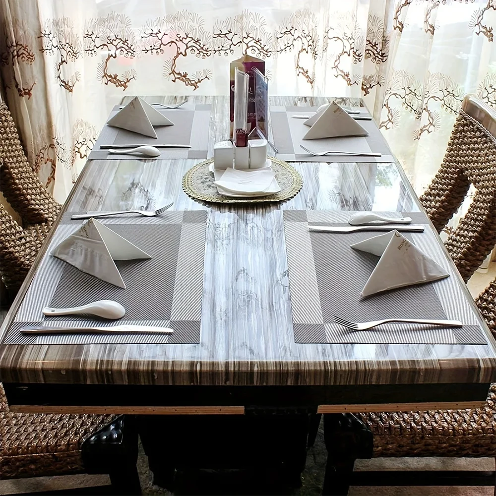 Heat Resistant Placemats Washable Non Slip PVC Dining Table Mats - Image 6