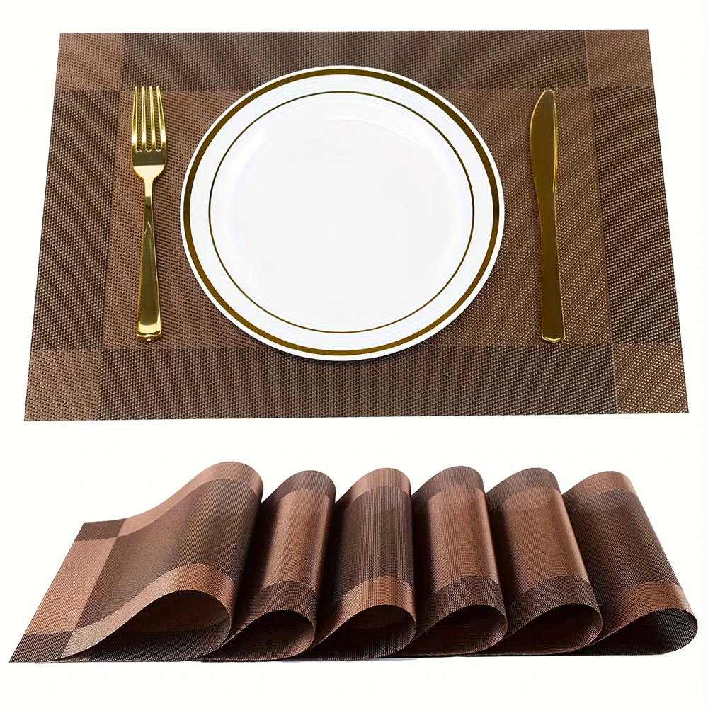 Heat Resistant Placemats Washable Non Slip PVC Dining Table Mats - Image 8
