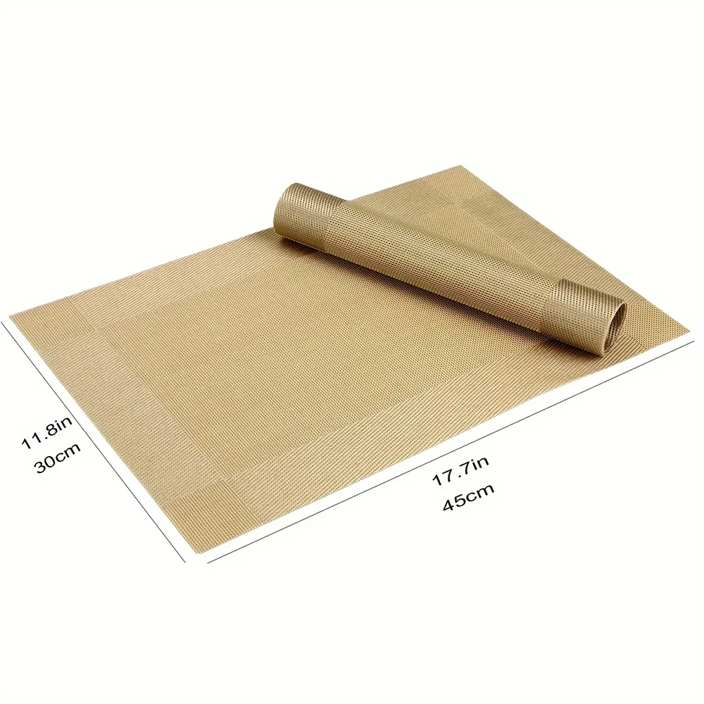 Heat Resistant Placemats Washable Non Slip PVC Dining Table Mats - Image 5