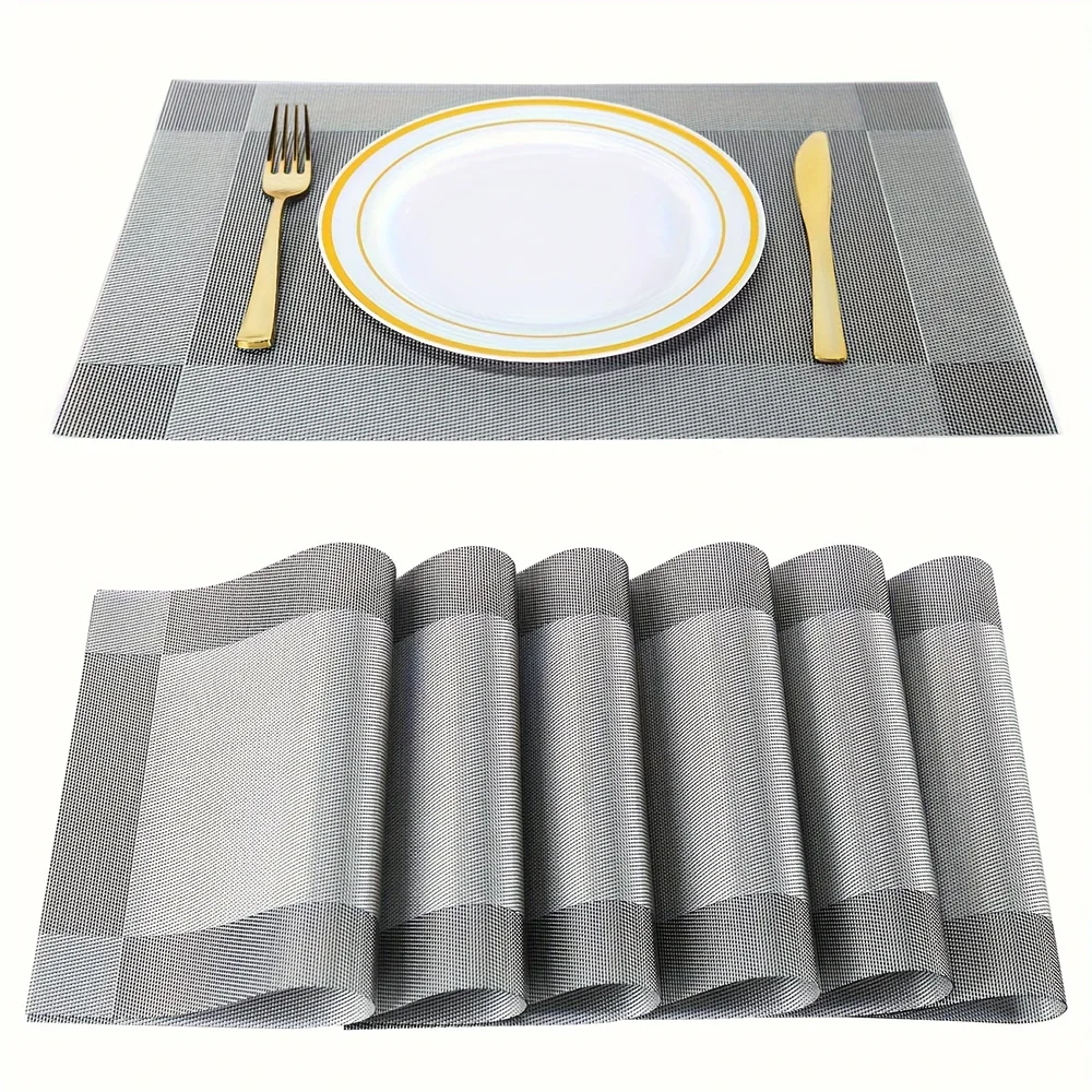 Heat Resistant Placemats Washable Non Slip PVC Dining Table Mats - Image 7