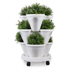 Vertical Stackable Plant Pots with Wheels