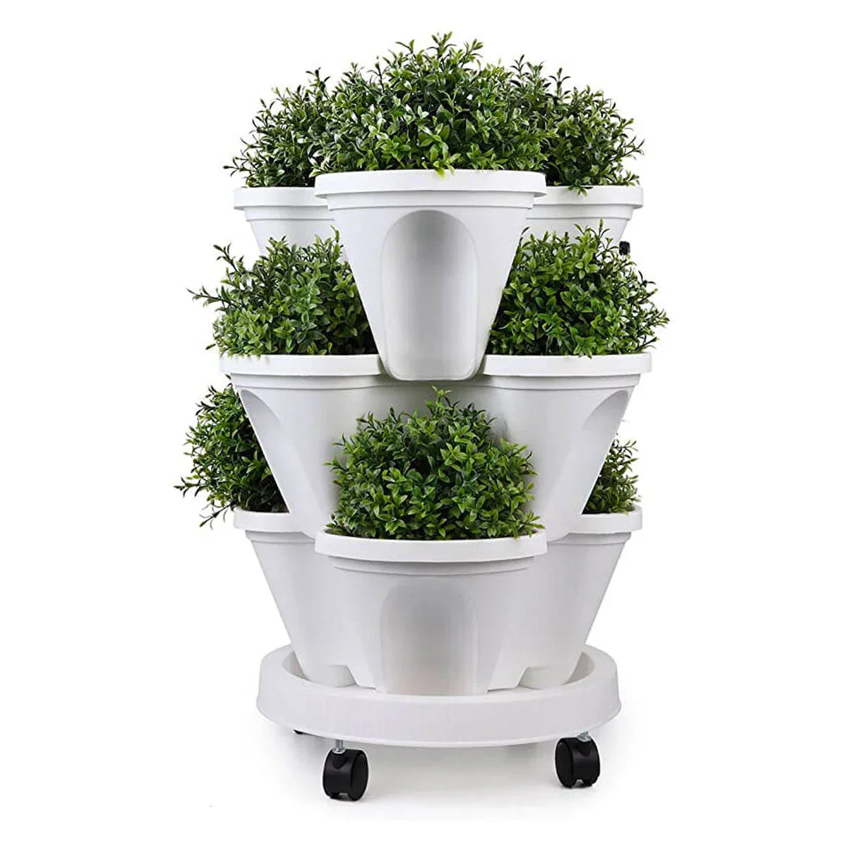 Vertical Stackable Plant Pots with Wheels