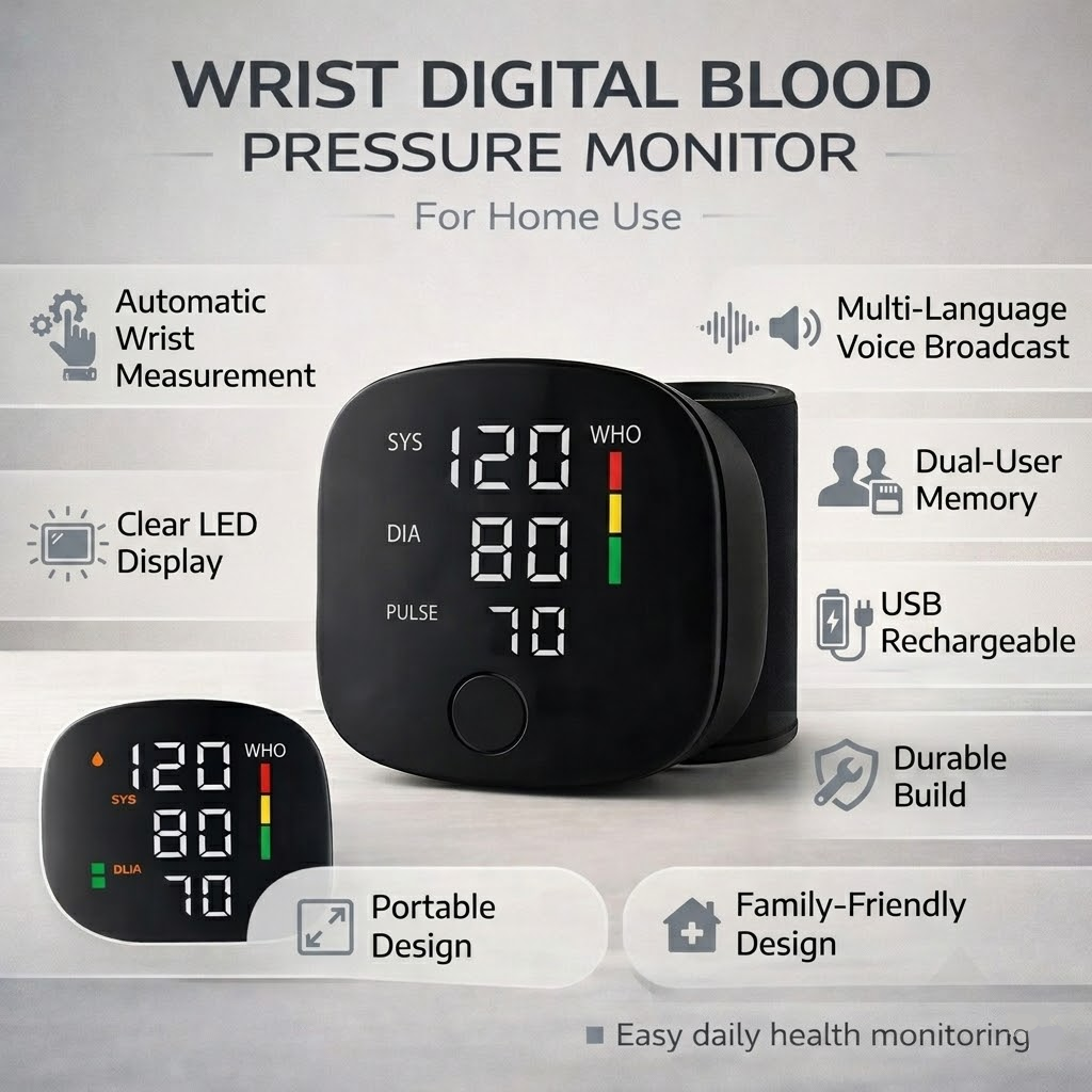 Blood Pressure Monitor Wrist Digital Automatic Home Health Tracker - Image 3