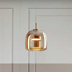 Pendant Light Vintage Amber Glass Effect Ceiling Lamp