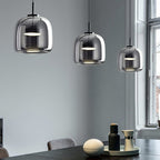 Pendant Light Vintage Amber Glass Effect Ceiling Lamp