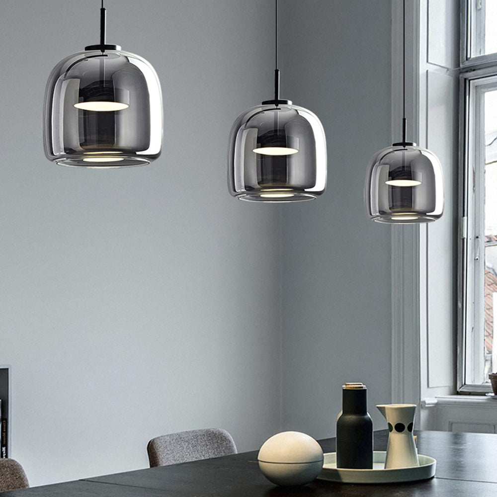 Pendant Light Vintage Amber Glass Effect Ceiling Lamp