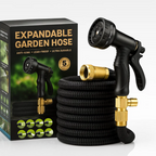 Expandable Garden Hose with 8‑Function Spray Nozzle