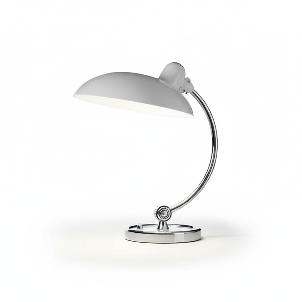 Modern Table Lamp Chrome Curved Metal Bedside Desk Lamp - Image 13