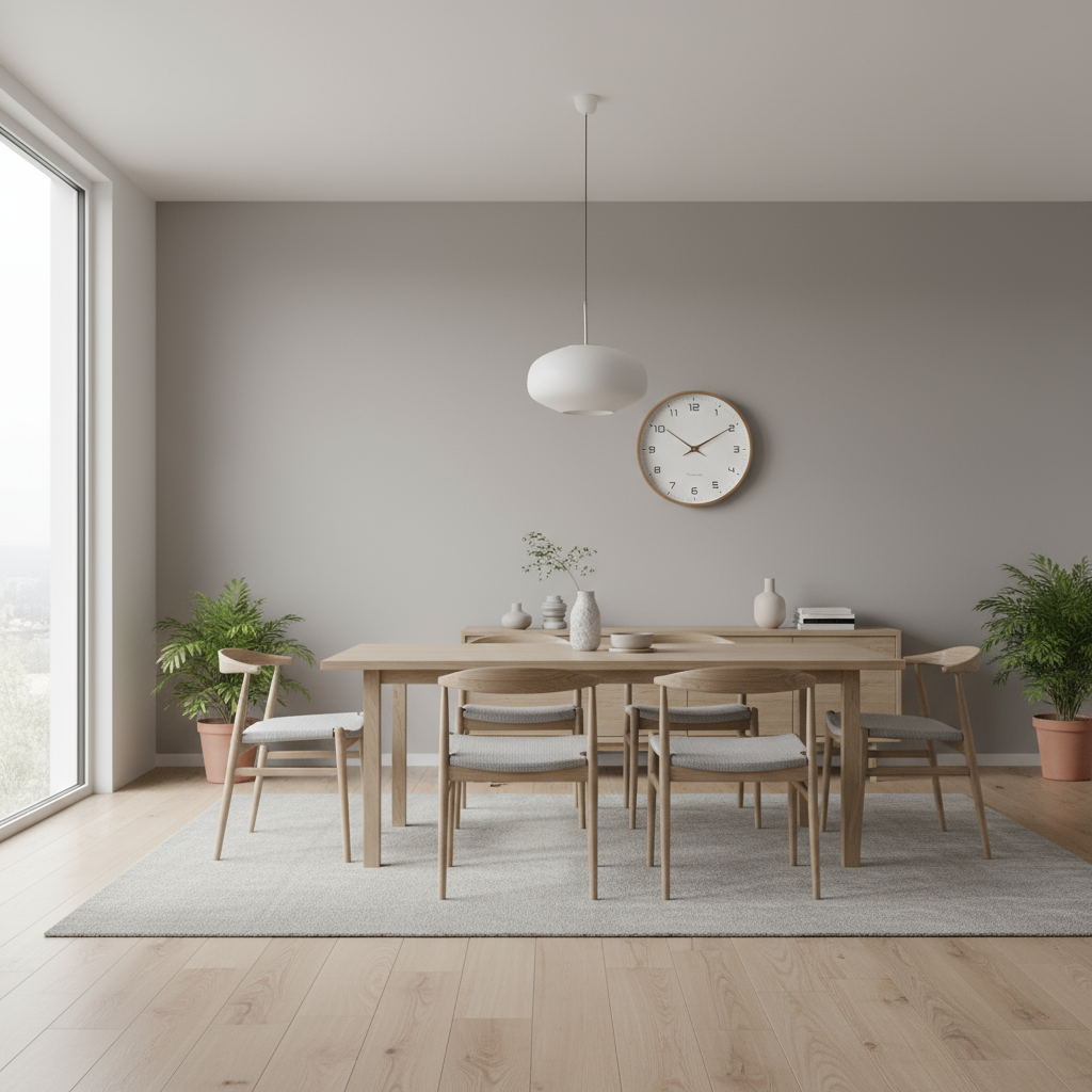 Minimalist Wall Clock Wooden Frame Scandinavian Silent Quartz Home Decor - Image 2