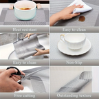 Heat Resistant Placemats Washable Non Slip PVC Dining Table Mats - Image 4