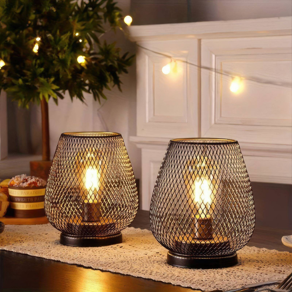 Avenora – Wireless Rechargeable Metal Mesh Table Lamp Warm White LED - Image 2