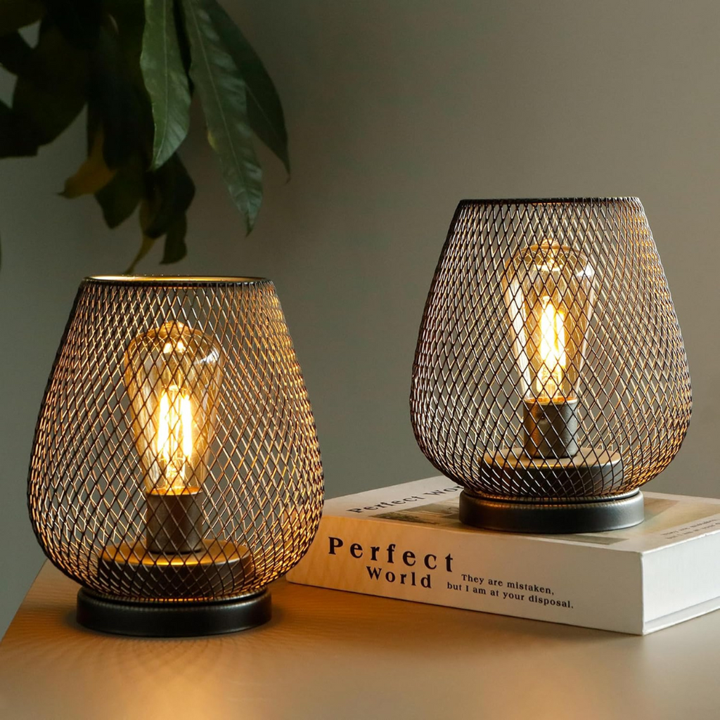 Avenora – Wireless Rechargeable Metal Mesh Table Lamp Warm White LED - Image 3