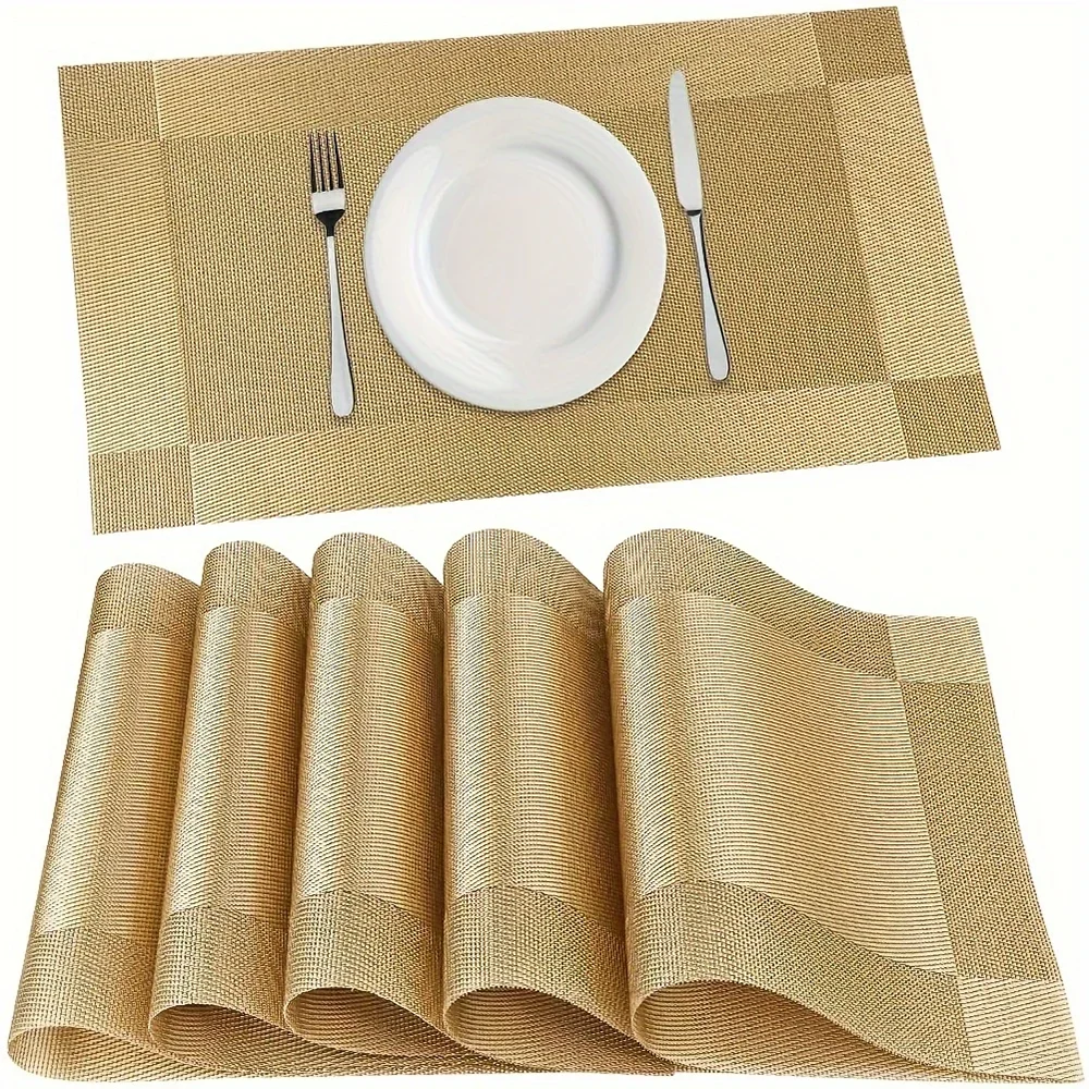 Heat Resistant Placemats Washable Non Slip PVC Dining Table Mats